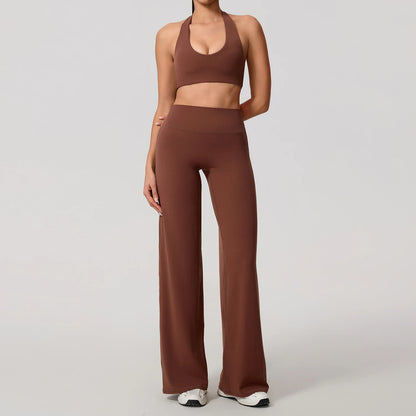 Hearuisavy Backless Halter Yoga Set