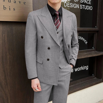 British Linen Slim Groom Suit Set