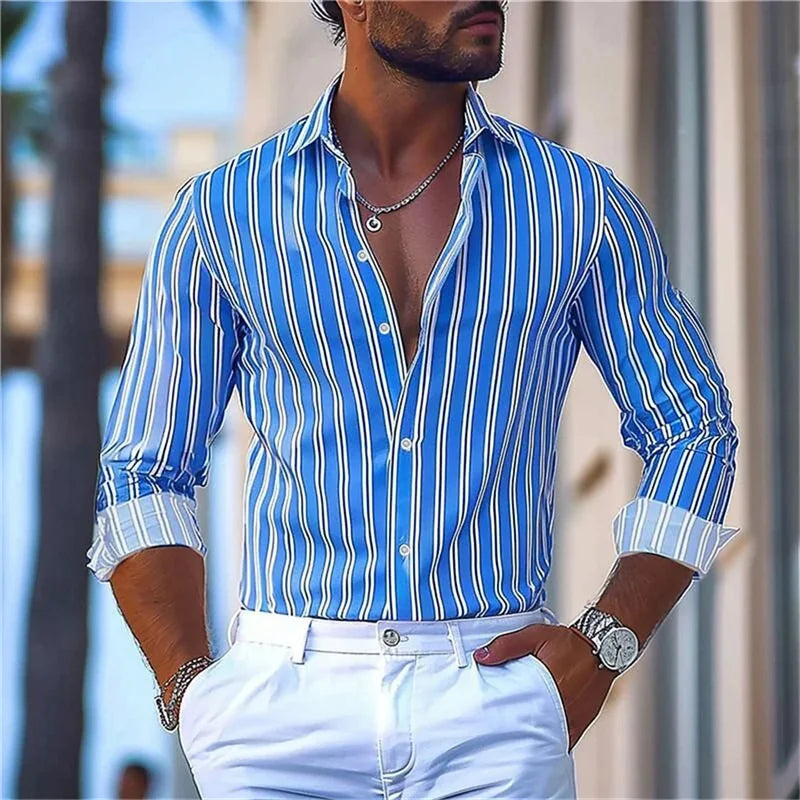 3D Print Casual Stretch Shirt