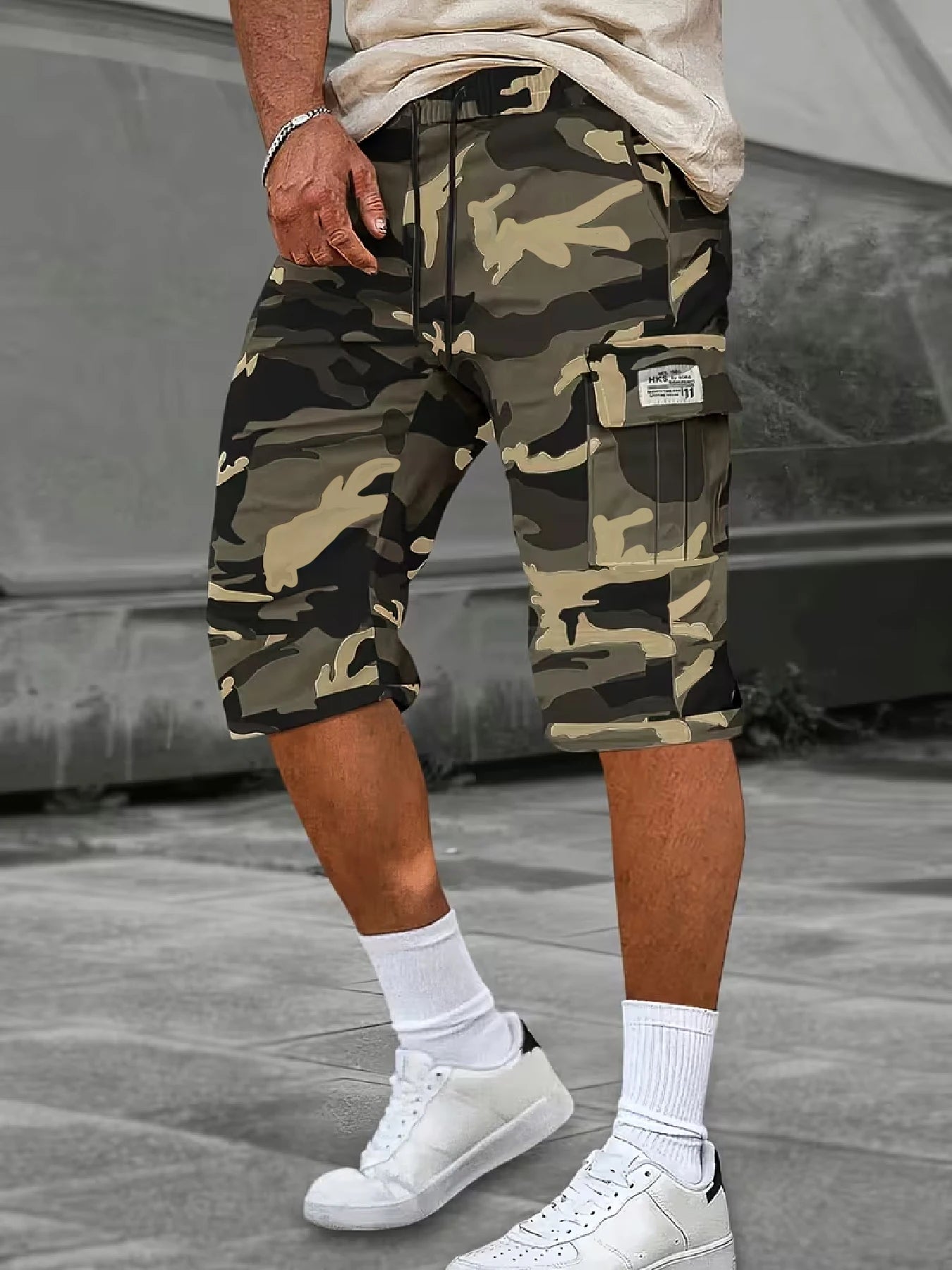 All-Over Print Cargo Shorts