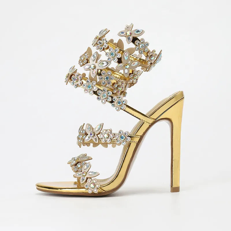 Crystal Butterfly Gladiator Sandals