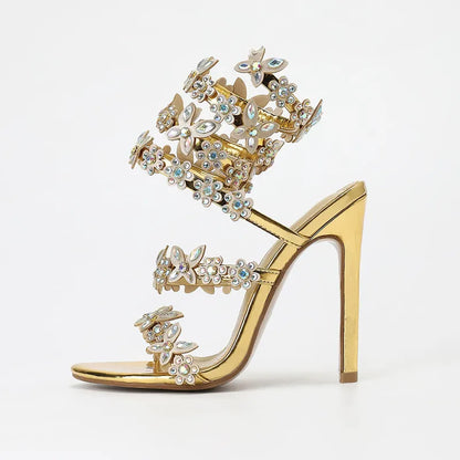 Crystal Butterfly Gladiator Sandals
