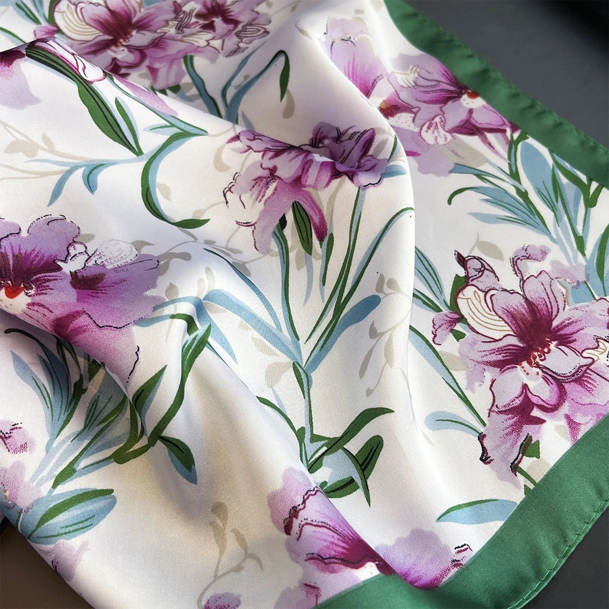 Chain Print Square Silk Scarf