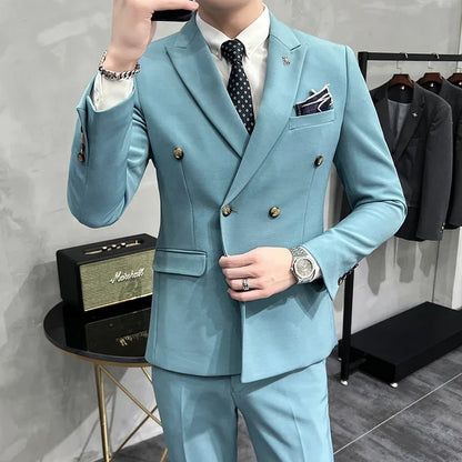 Double-Button Business Office Suit Set