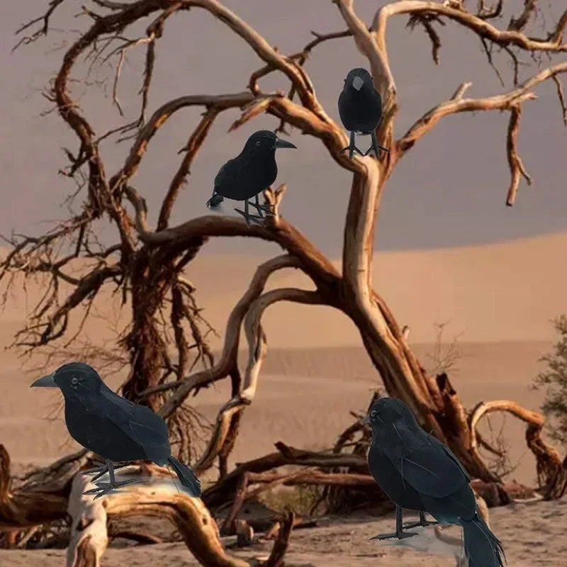 Realistic Artificial Crow Set