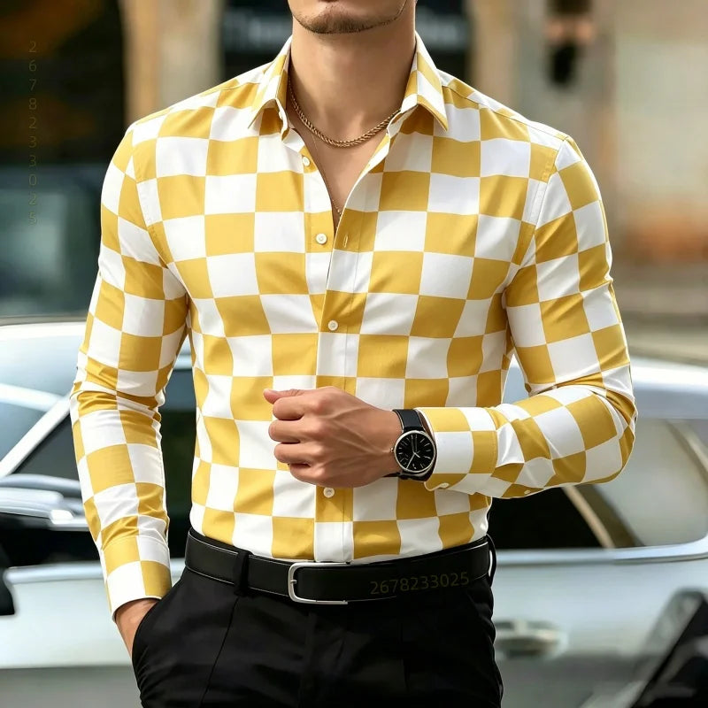 Men Smart Casual Business Shirt