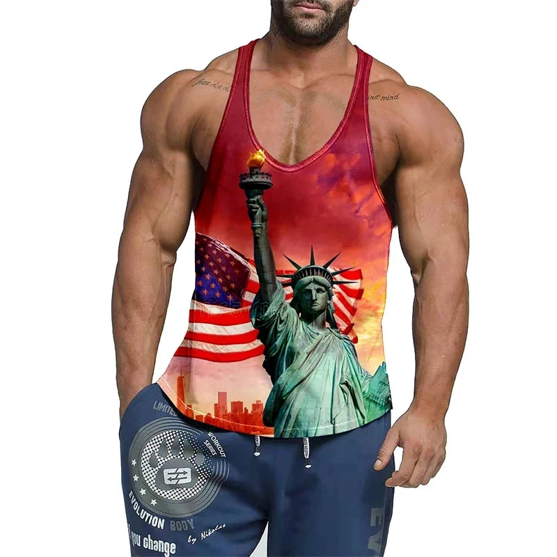 Bodybuilding Singlet Print Vest
