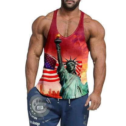 Bodybuilding Singlet Print Vest