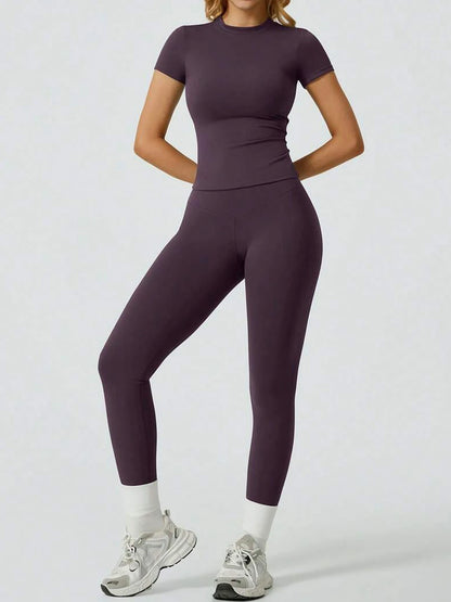 Short Sleeve Leggings Yoga Set