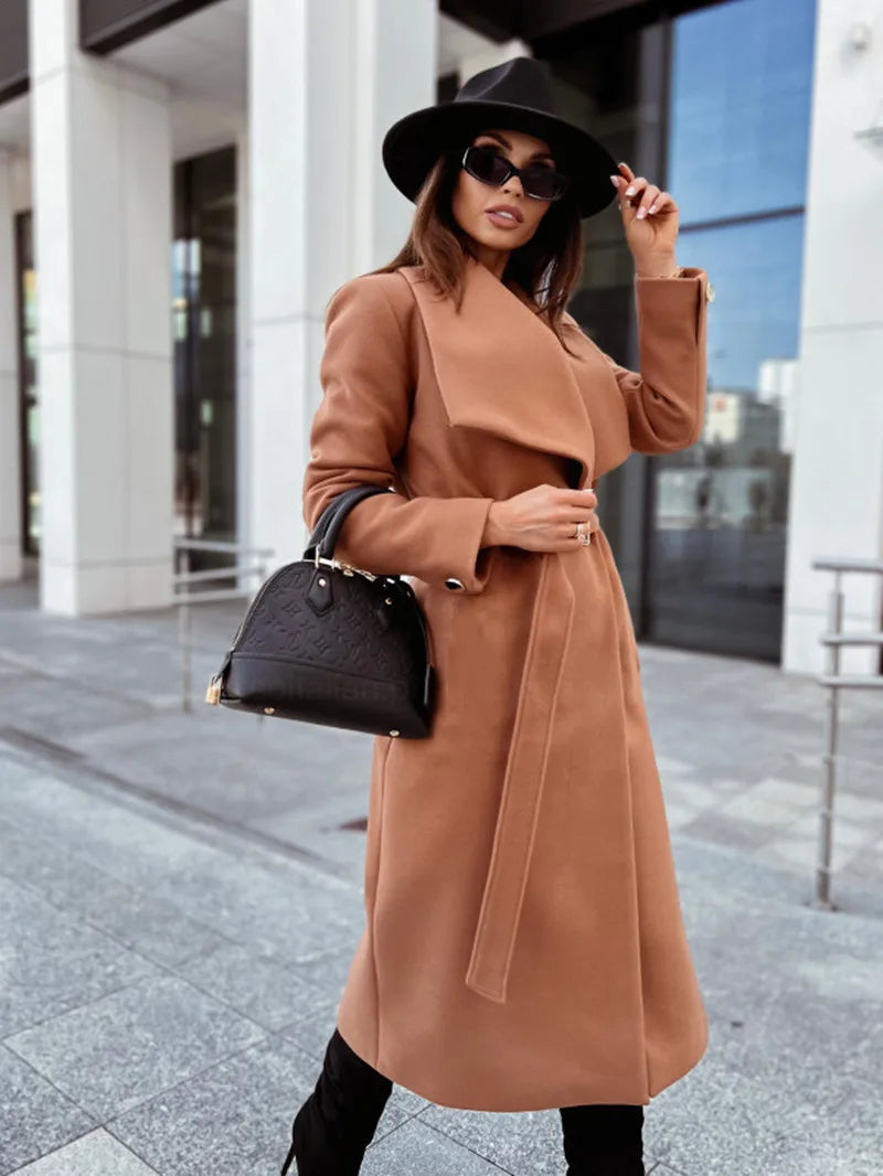 Belted Wool Blend Coat