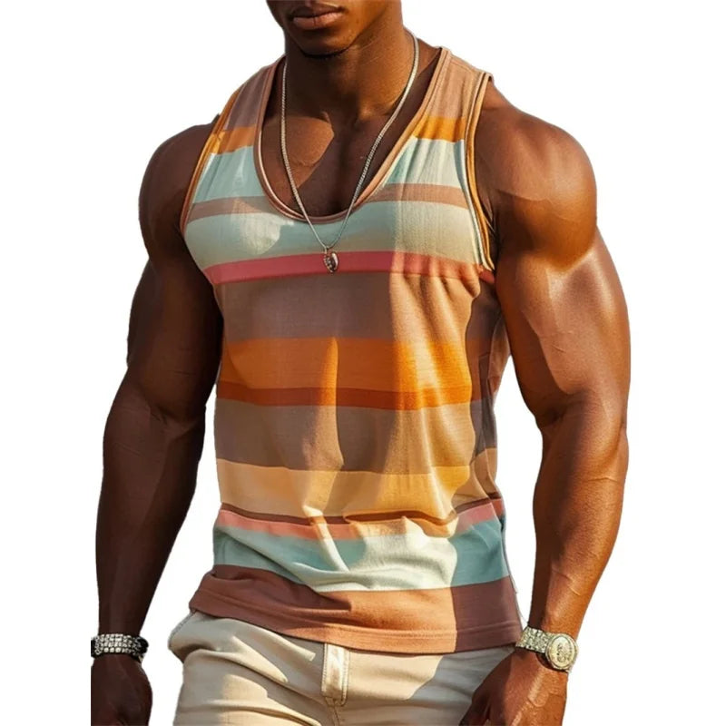 Color Block Striped Tank Top