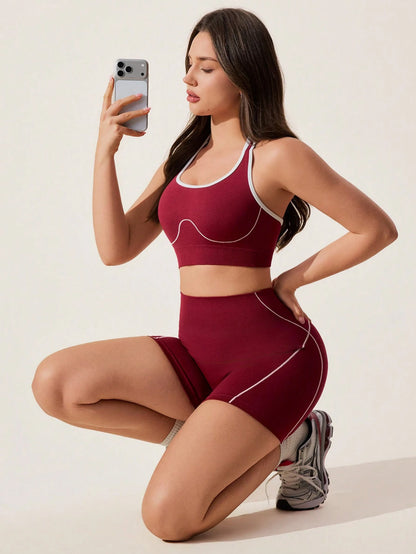 Seamless Sports Bra Shorts Set