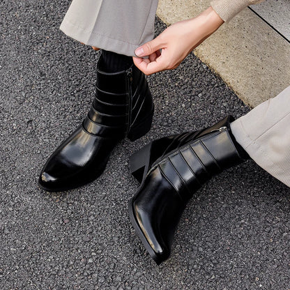 Black Leather Chelsea Boots