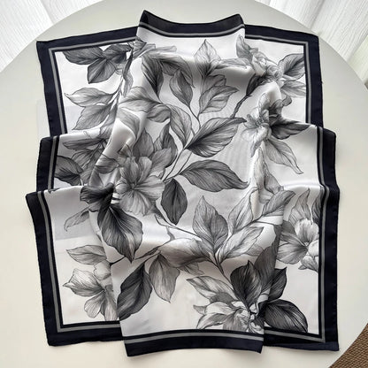 Floral Print Silk Hairband Scarf