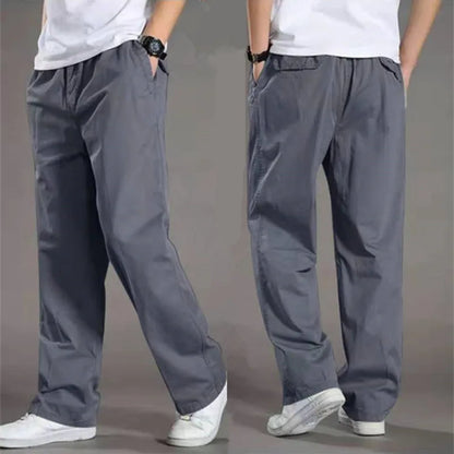 Thin Cotton Loose Straight Trousers