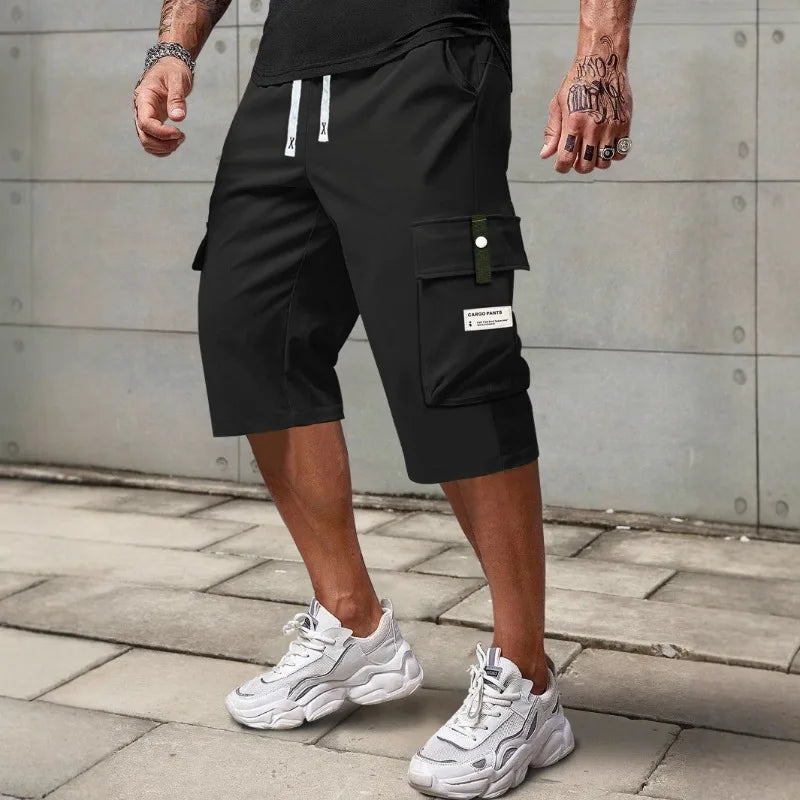 Straight Leg Cargo Capri Shorts