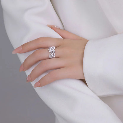 Platinum Zircon Engagement Ring