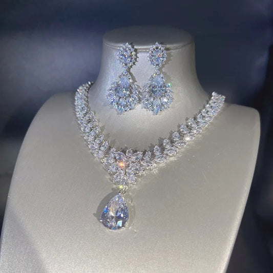Zircon Necklace & Bracelet Set