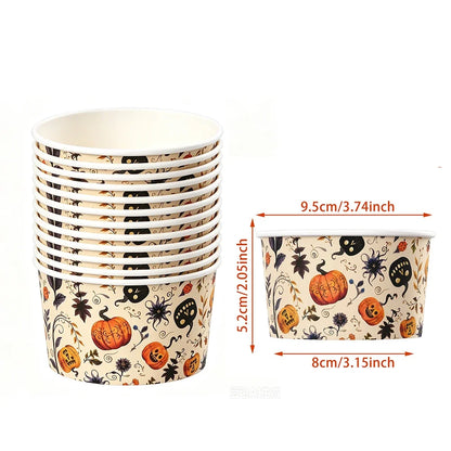 Pumpkin Ghost Paper Snack Bowls
