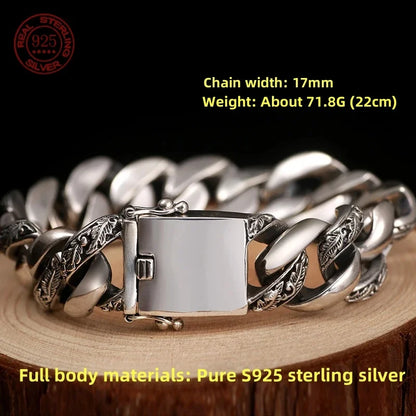 Vintage Sterling Silver Geometric Bangle