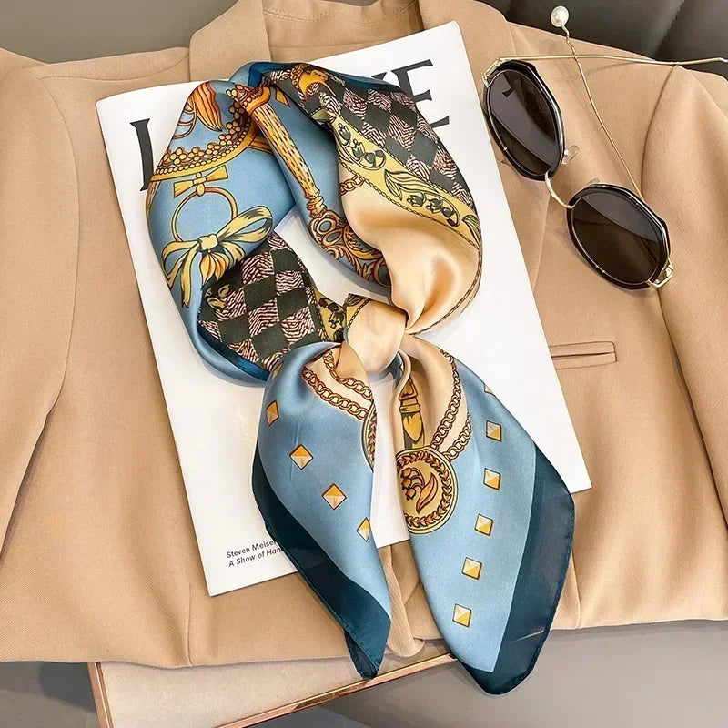 Luxury Print Silk Square Scarf