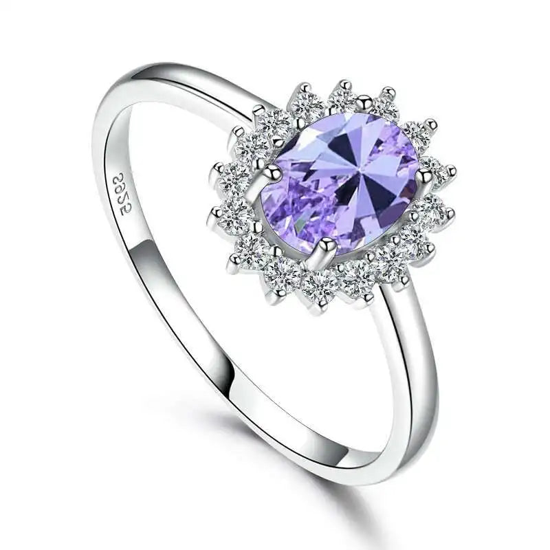 Floral Topaz Zircon Ring