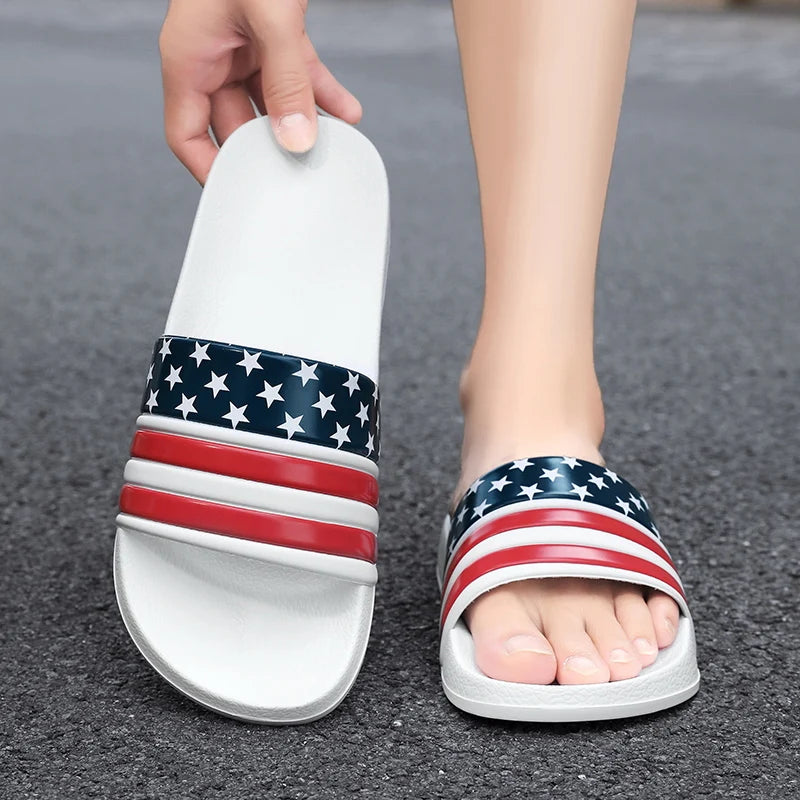 Eva Platform Striped Slippers