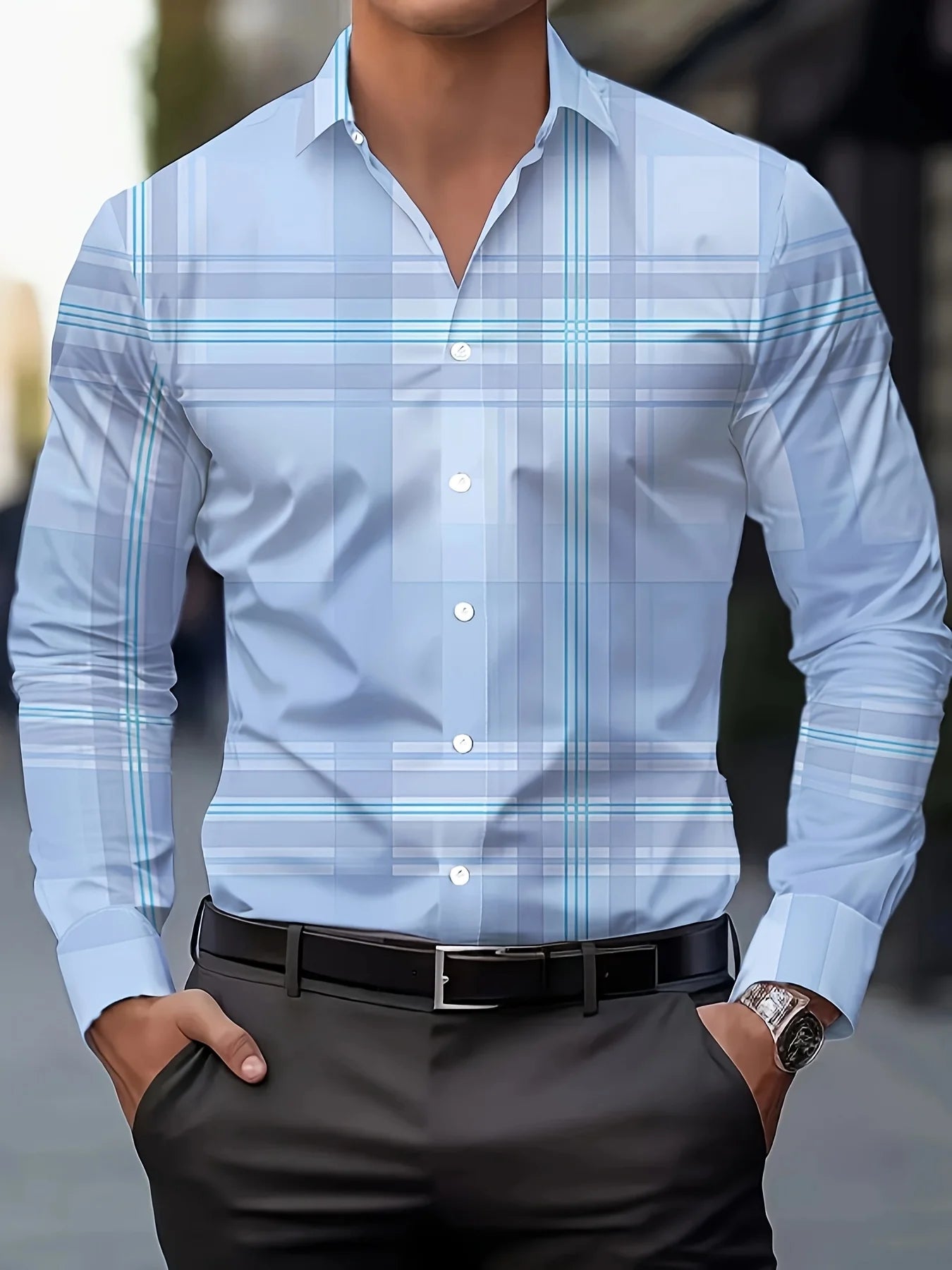 Printed Casual Stretch Shirt