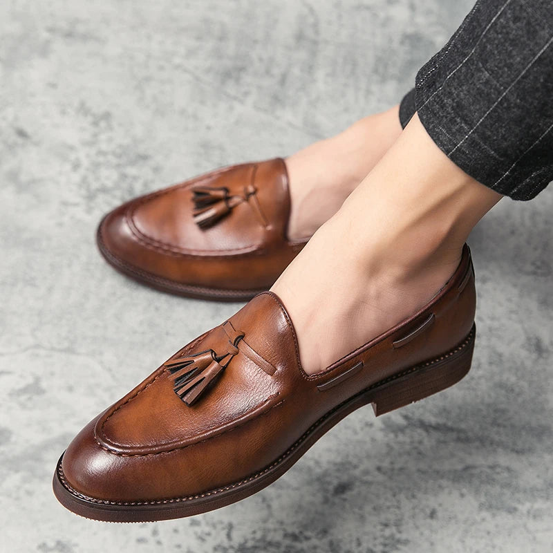 Leather Slip-on High Shoes