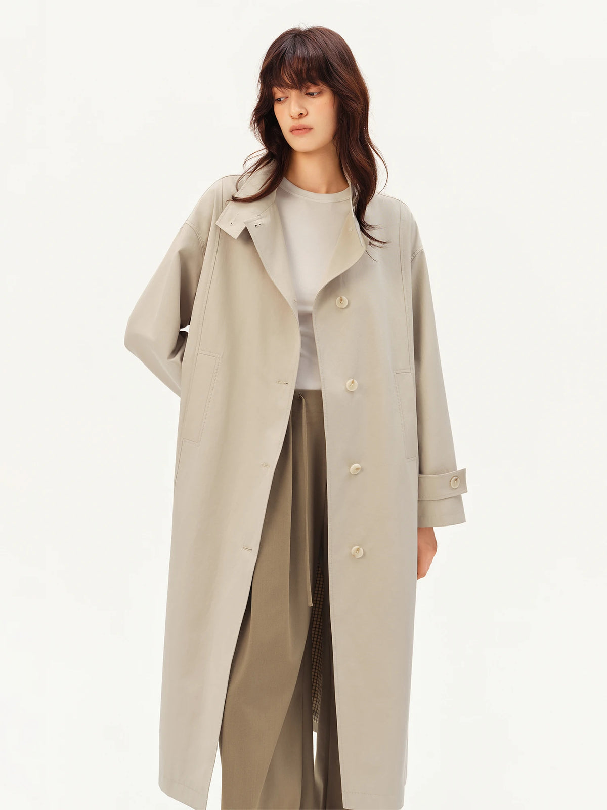 Belted Single-Breasted Trench Coat