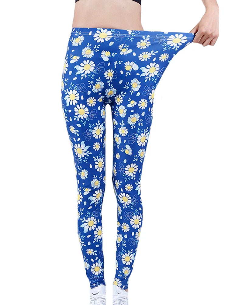 Floral Print High-Waist Jeggings
