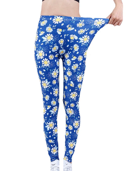 Floral Print High-Waist Jeggings