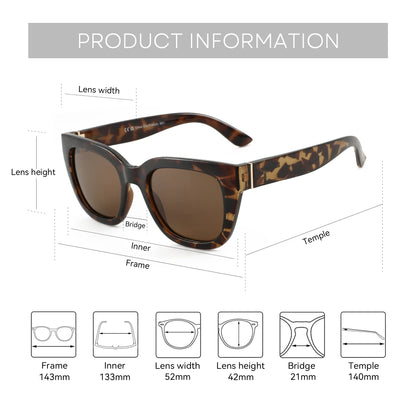 Square Polarized Fashion Sunglasses