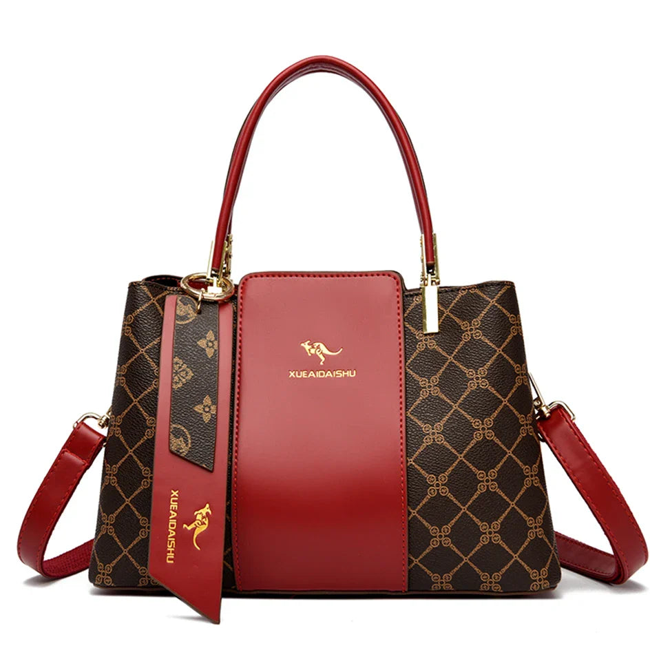 Printed Leather Shoulder Bag