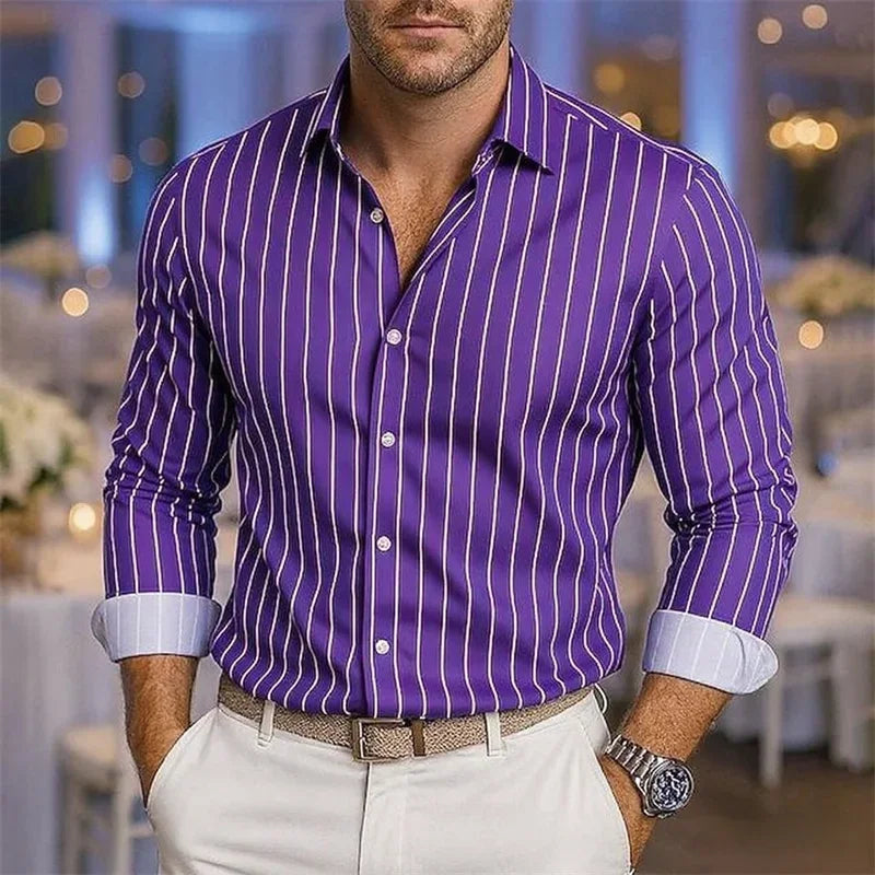 Striped Silk Wedding Shirt