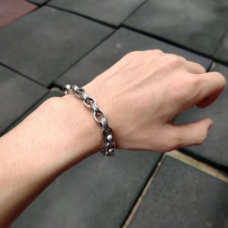 Vintage Sterling Silver Geometric Bangle