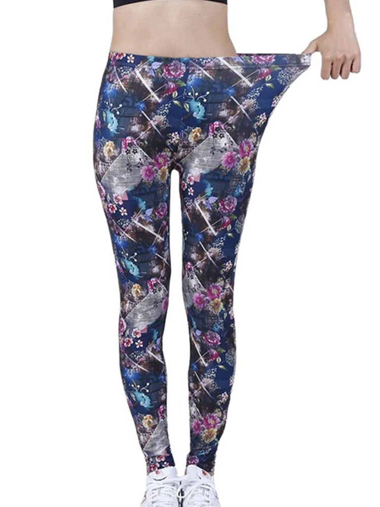 Floral Print High-Waist Jeggings