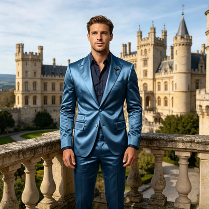 Satin Peak-Lapel Tuxedo Suit Set