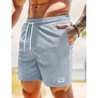 Corduroy Striped Textured Casual Shorts