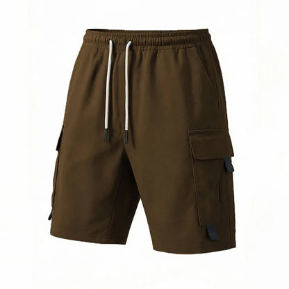 Cargo Shorts Drawstring Buckle Pockets