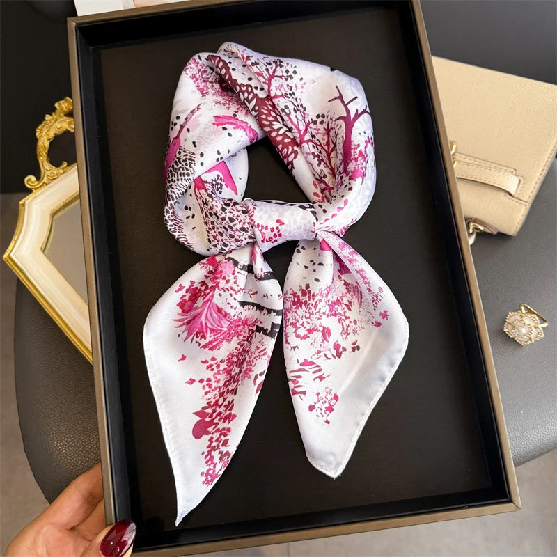 Floral Polyester Square Scarf