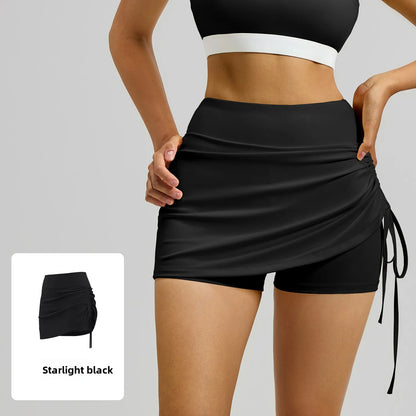 High-Waist Drawstring Sports Skort