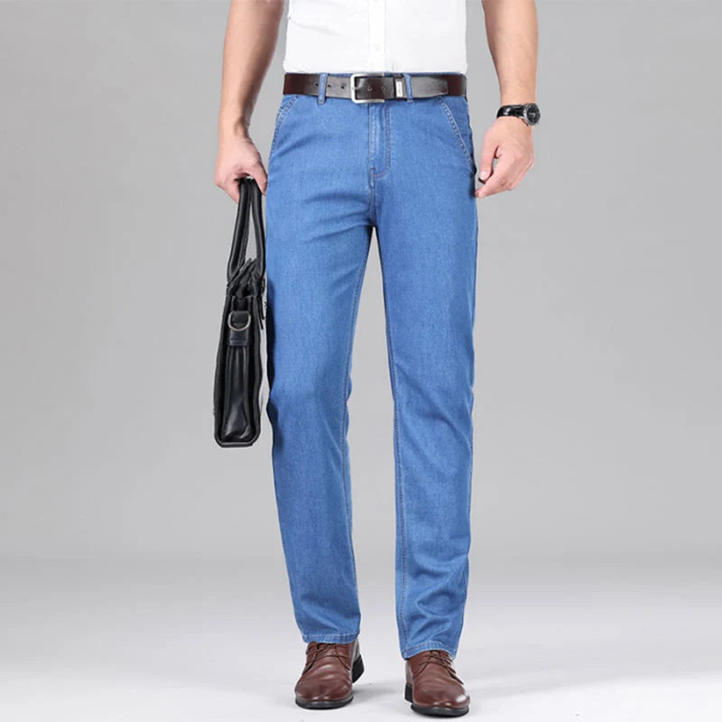 Lyocell Blend Straight Leg Jeans