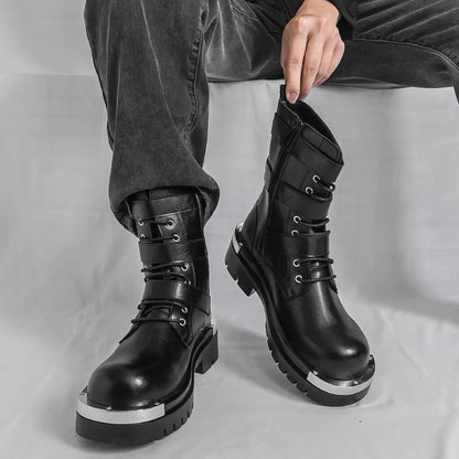 PU High Top Chelsea Boots