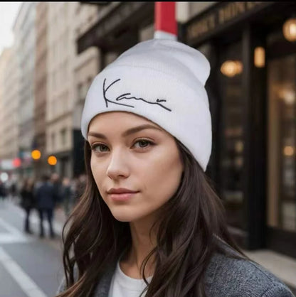 Double-Layer Embroidered Knit Hat