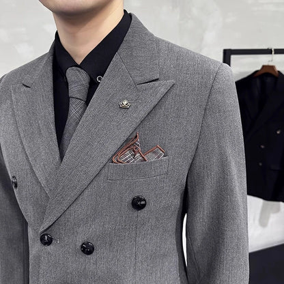 Double-Breasted Formal Groom Suit