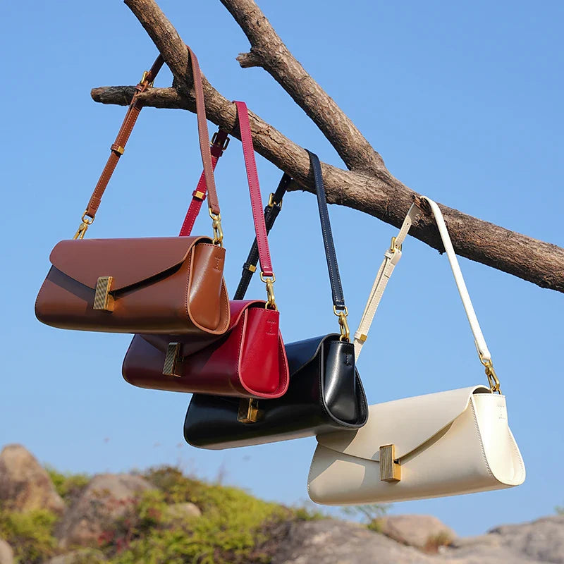 Square Leather Shoulder Bag