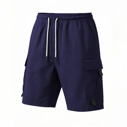 Cargo Shorts Drawstring Buckle Pockets