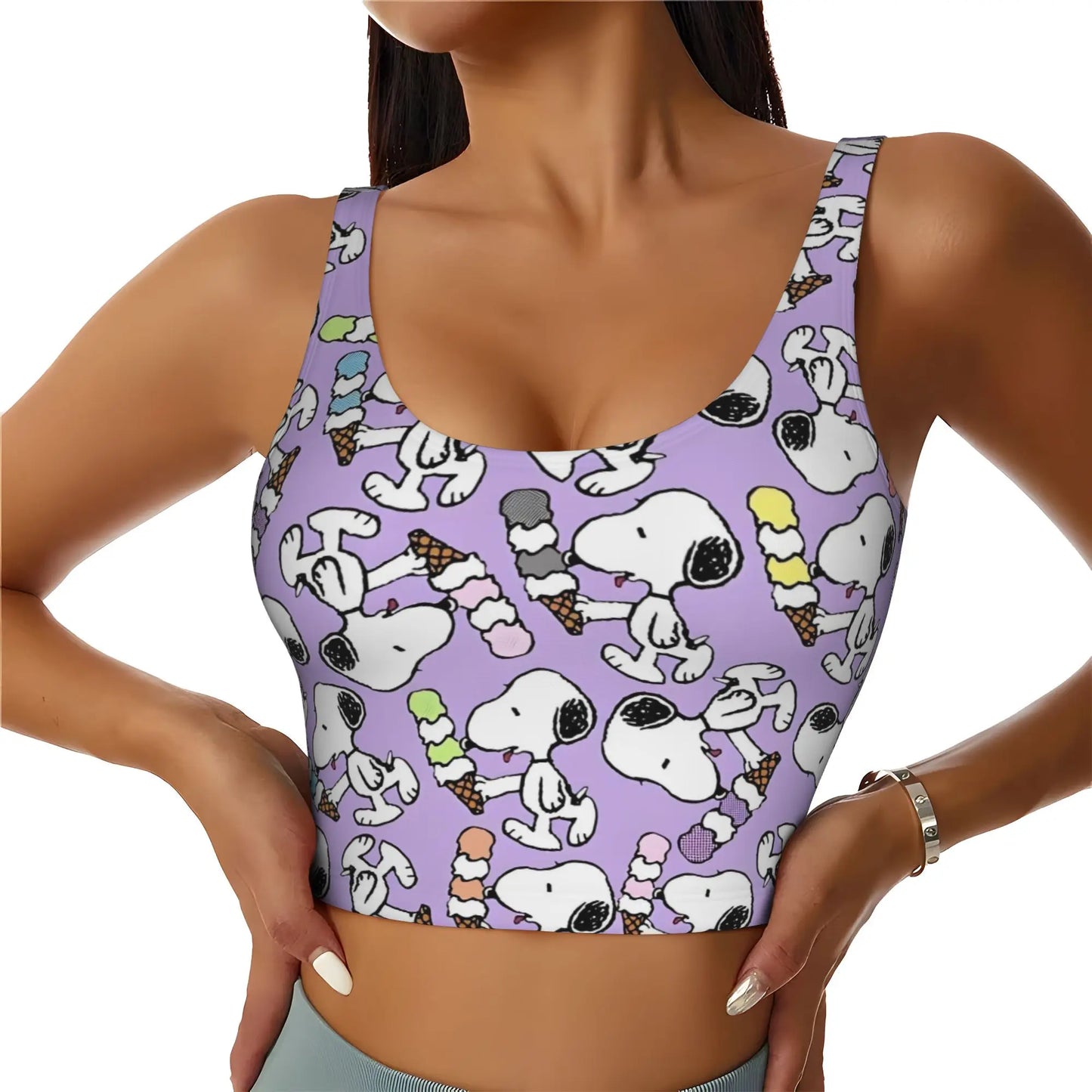 Dog Cartoon Print Bra