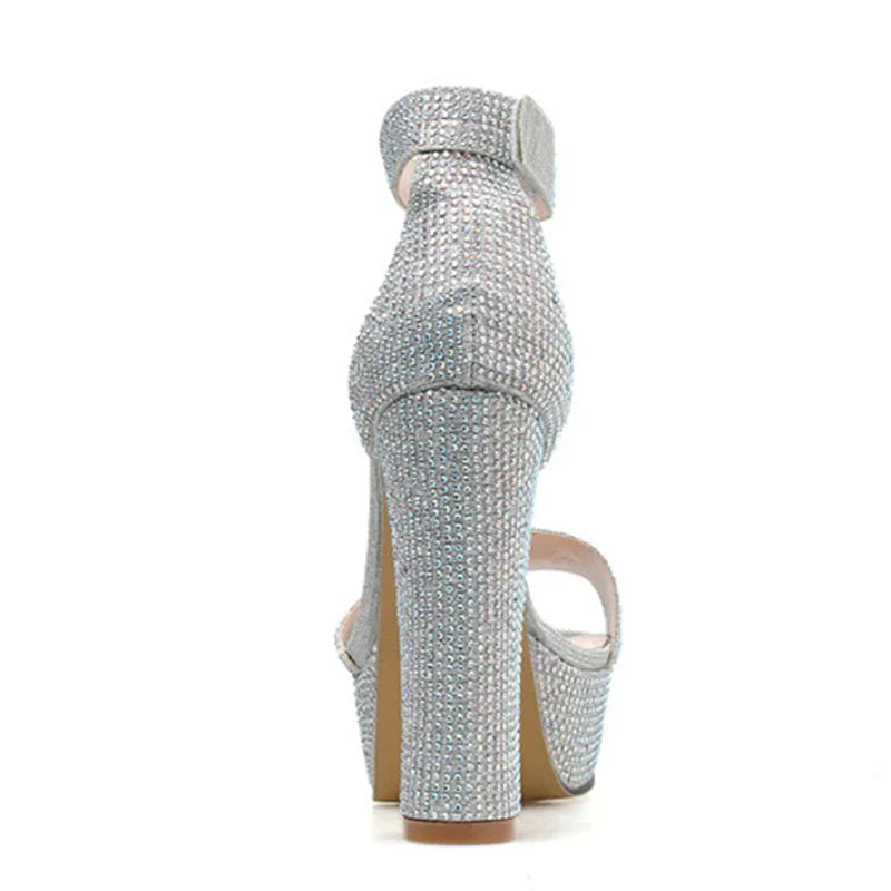Rhinestone Platform Sandals